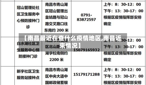【南昌最近在查什么疫情地区,南昌近来情况】