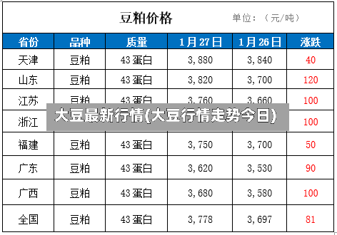大豆最新行情(大豆行情走势今日)