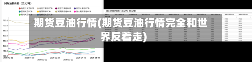 期货豆油行情(期货豆油行情完全和世界反着走)-第3张图片
