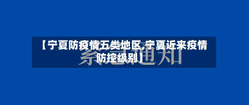 【宁夏防疫情五类地区,宁夏近来疫情防控级别】-第2张图片