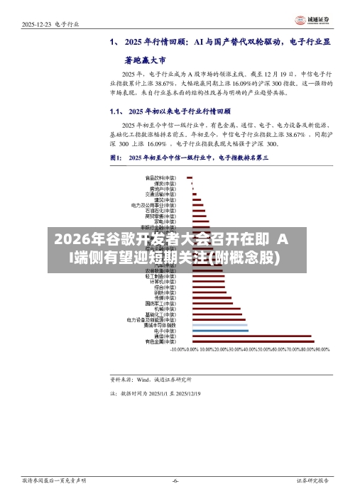 2026年谷歌开发者大会召开在即  AI端侧有望迎短期关注(附概念股)