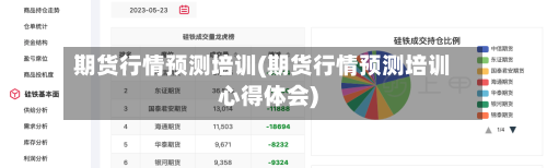 期货行情预测培训(期货行情预测培训心得体会)-第2张图片