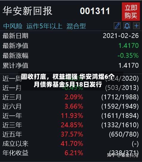 固收打底，权益增强 华安鸿煜6个月债券基金5月18日发行