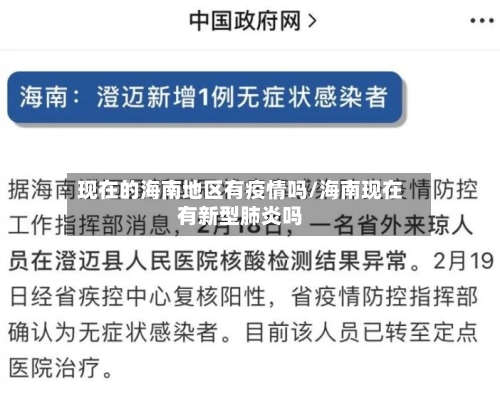 现在的海南地区有疫情吗/海南现在有新型肺炎吗-第2张图片