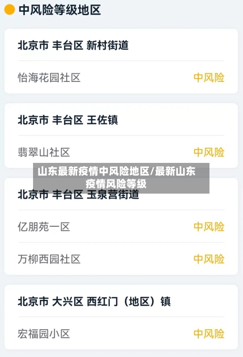 山东最新疫情中风险地区/最新山东疫情风险等级