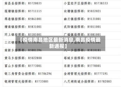 【疫情南昌地区最新消息,南昌疫情最新通报】
