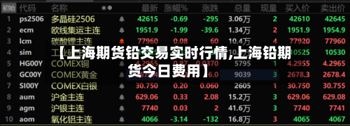 【上海期货铅交易实时行情,上海铅期货今日费用】-第3张图片