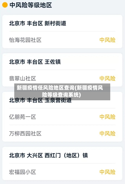 新疆疫情低风险地区查询(新疆疫情风险等级查询系统)-第2张图片