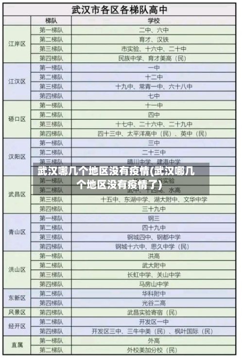 武汉哪几个地区没有疫情(武汉哪几个地区没有疫情了)