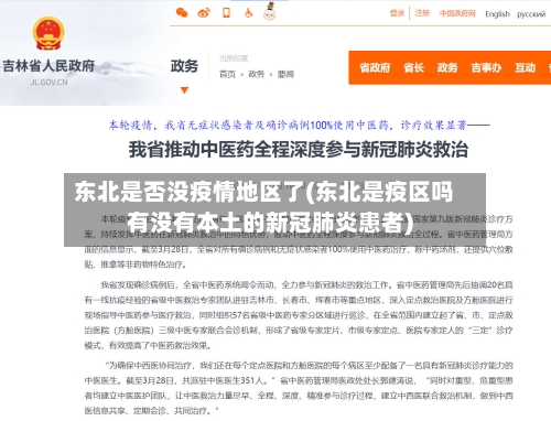 东北是否没疫情地区了(东北是疫区吗有没有本土的新冠肺炎患者)-第2张图片