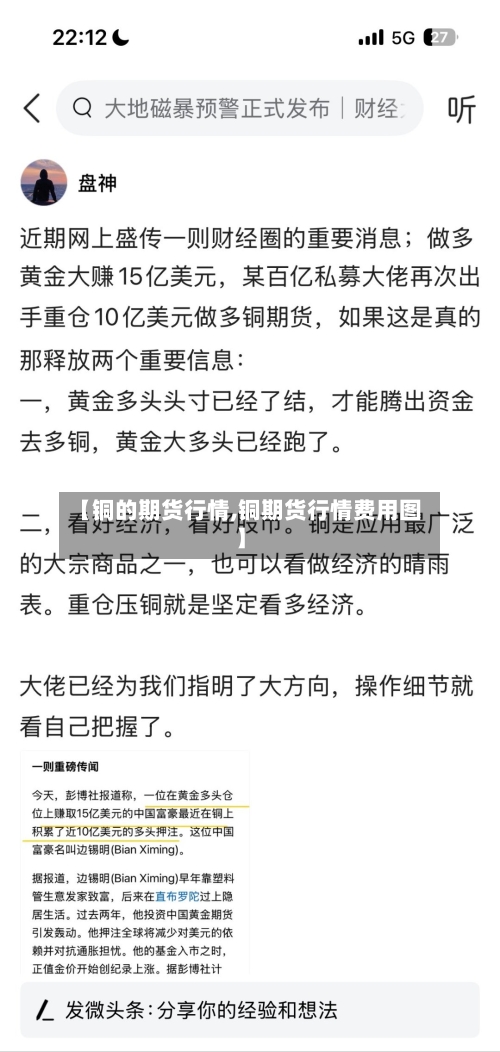 【铜的期货行情,铜期货行情费用图】