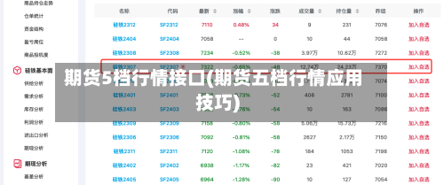 期货5档行情接口(期货五档行情应用技巧)-第2张图片