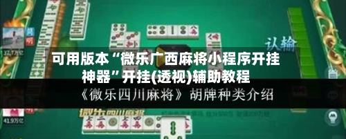 可用版本“微乐广西麻将小程序开挂神器”开挂(透视)辅助教程