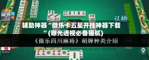 辅助神器“微乐卡五星开挂神器下载”(曝光透视必备猫腻)