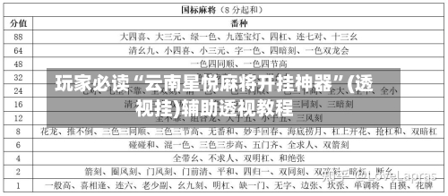 玩家必读“云南星悦麻将开挂神器”(透视挂)辅助透视教程