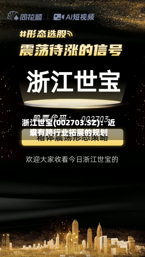 浙江世宝(002703.SZ)：近来没有跨行业拓展的规划