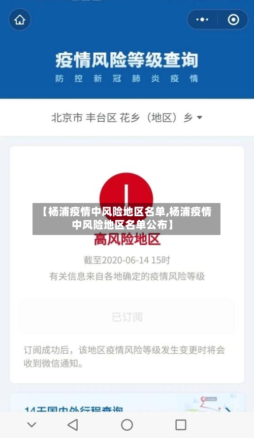 【杨浦疫情中风险地区名单,杨浦疫情中风险地区名单公布】