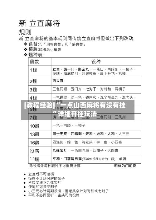 [教程经验]“一点山西麻将有没有挂”详细开挂玩法-第2张图片