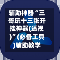 辅助神器“三哥玩十三张开挂神器(透视)”(必备工具)辅助教学