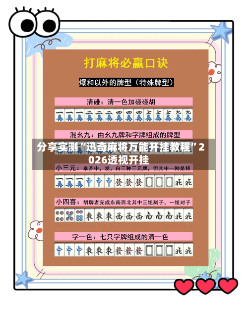 分享实测“迅奇麻将万能开挂教程”2026透视开挂-第2张图片