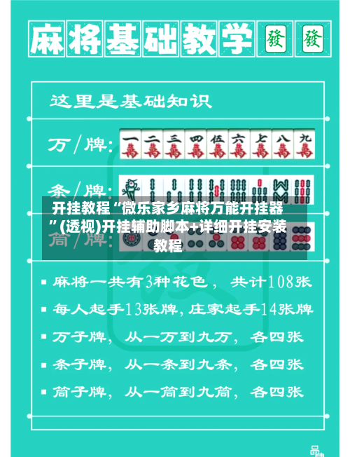 开挂教程“微乐家乡麻将万能开挂器”(透视)开挂辅助脚本+详细开挂安装教程