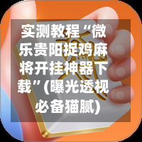 实测教程“微乐贵阳捉鸡麻将开挂神器下载”(曝光透视必备猫腻)-第3张图片
