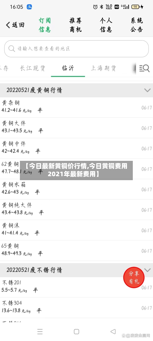 【今日最新黄铜价行情,今日黄铜费用2021年最新费用】-第2张图片
