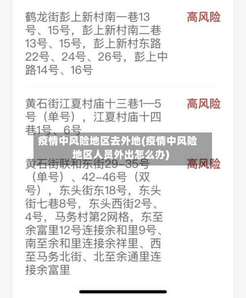 疫情中风险地区去外地(疫情中风险地区人员外出怎么办)