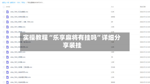 实操教程“乐享麻将有挂吗”详细分享装挂