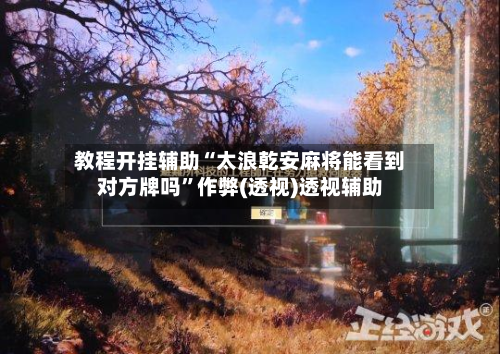 教程开挂辅助“太浪乾安麻将能看到对方牌吗	”作弊(透视)透视辅助-第2张图片