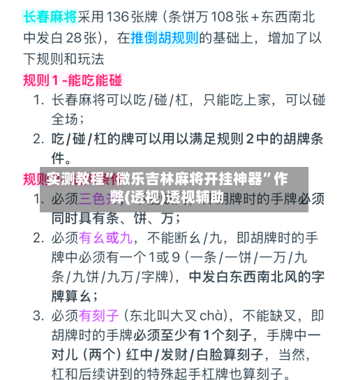 实测教程”微乐吉林麻将开挂神器	”作弊(透视)透视辅助-第2张图片