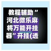 教程辅助“河北微乐麻将万能开挂器”开挂(透视)辅助神器
