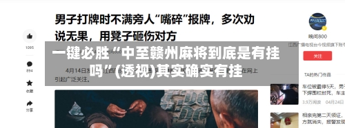 一键必胜“中至赣州麻将到底是有挂吗	”(透视)其实确实有挂-第3张图片