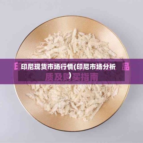 印尼现货市场行情(印尼市场分析)