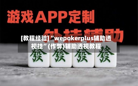[教程经验]“wepokerplus辅助透视挂”(作弊)辅助透视教程-第2张图片