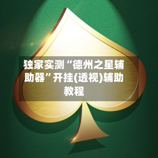 独家实测“德州之星辅助器”开挂(透视)辅助教程-第2张图片