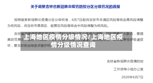 上海地区疫情分级情况/上海地区疫情分级情况查询