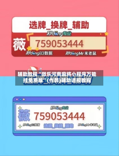 辅助教程“微乐河南麻将小程序万能挂免费版	”(作弊)辅助透视教程-第2张图片