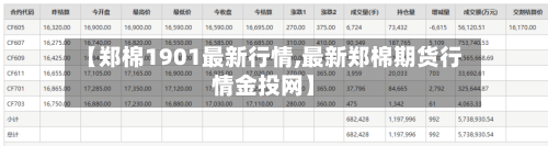 【郑棉1901最新行情,最新郑棉期货行情金投网】-第2张图片