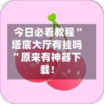 今日必看教程“塔底大厅有挂吗”原来有神器下载！-第2张图片