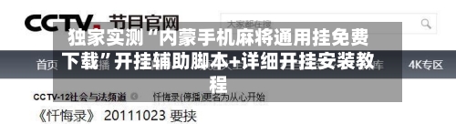 独家实测“内蒙手机麻将通用挂免费下载	”开挂辅助脚本+详细开挂安装教程-第2张图片