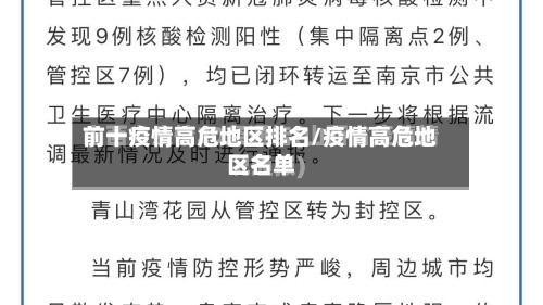 前十疫情高危地区排名/疫情高危地区名单-第3张图片