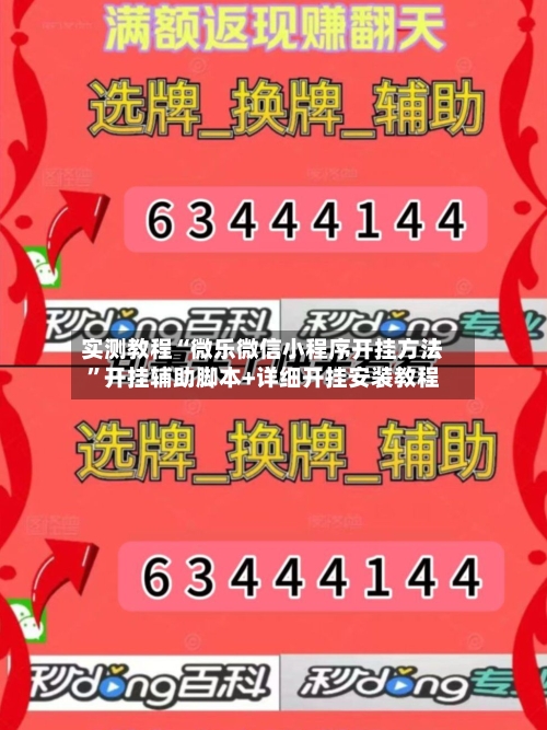 实测教程“微乐微信小程序开挂方法”开挂辅助脚本+详细开挂安装教程-第2张图片