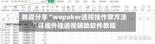 教程分享“wepoker透视挂作弊方法	”详细外挂透视辅助软件教程-第2张图片