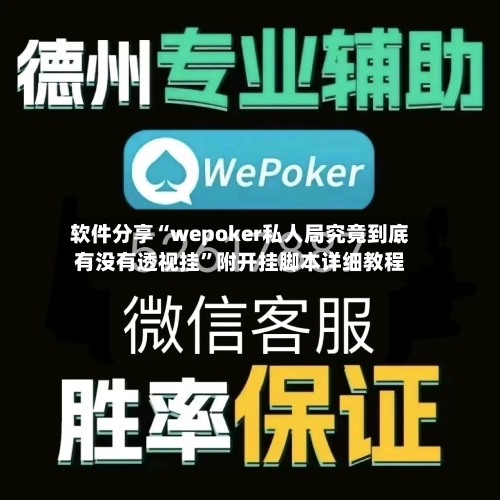 软件分享“wepoker私人局究竟到底有没有透视挂	”附开挂脚本详细教程-第2张图片