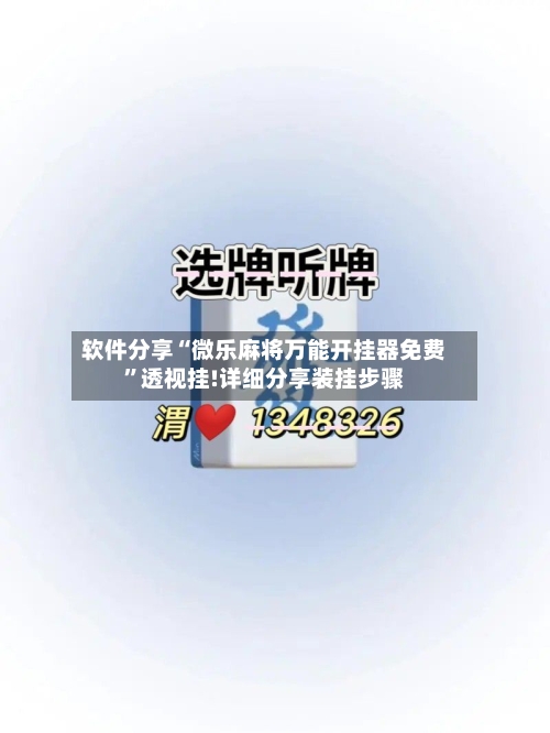 软件分享“微乐麻将万能开挂器免费	”透视挂!详细分享装挂步骤-第3张图片