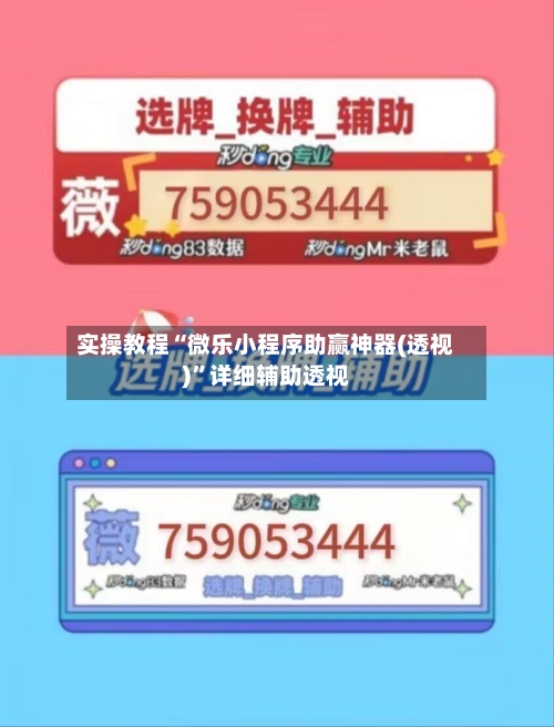 实操教程“微乐小程序助赢神器(透视)	”详细辅助透视-第2张图片