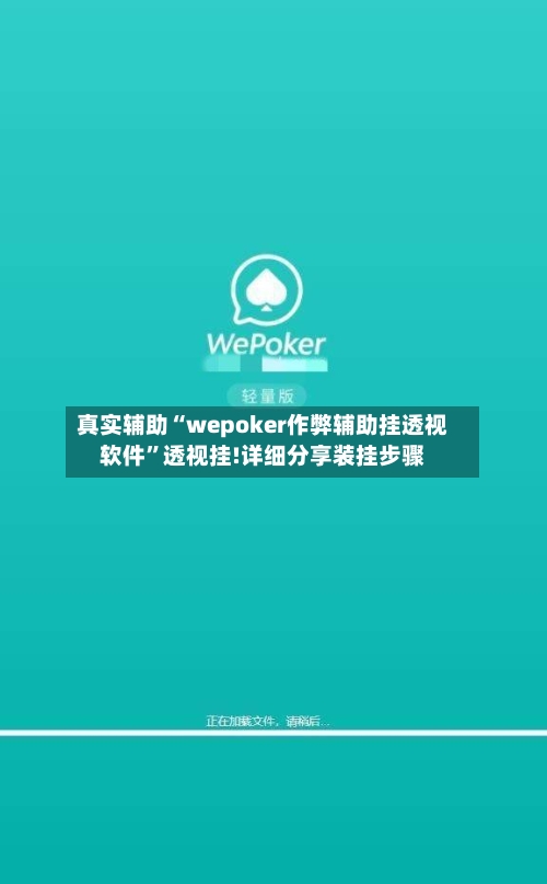 真实辅助“wepoker作弊辅助挂透视软件	”透视挂!详细分享装挂步骤-第2张图片