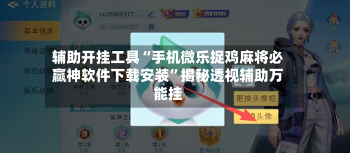 辅助开挂工具“手机微乐捉鸡麻将必赢神软件下载安装”揭秘透视辅助万能挂