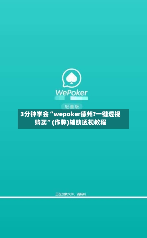 3分钟学会“wepoker德州?一键透视购买”(作弊)辅助透视教程-第3张图片